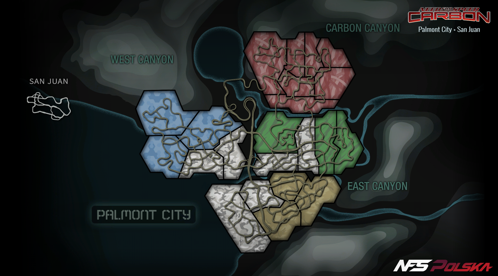 Mapa Palmont City i San Juan - Need for Speed Carbon Mapa Palmont City i San Juan - Need for Speed Carbon