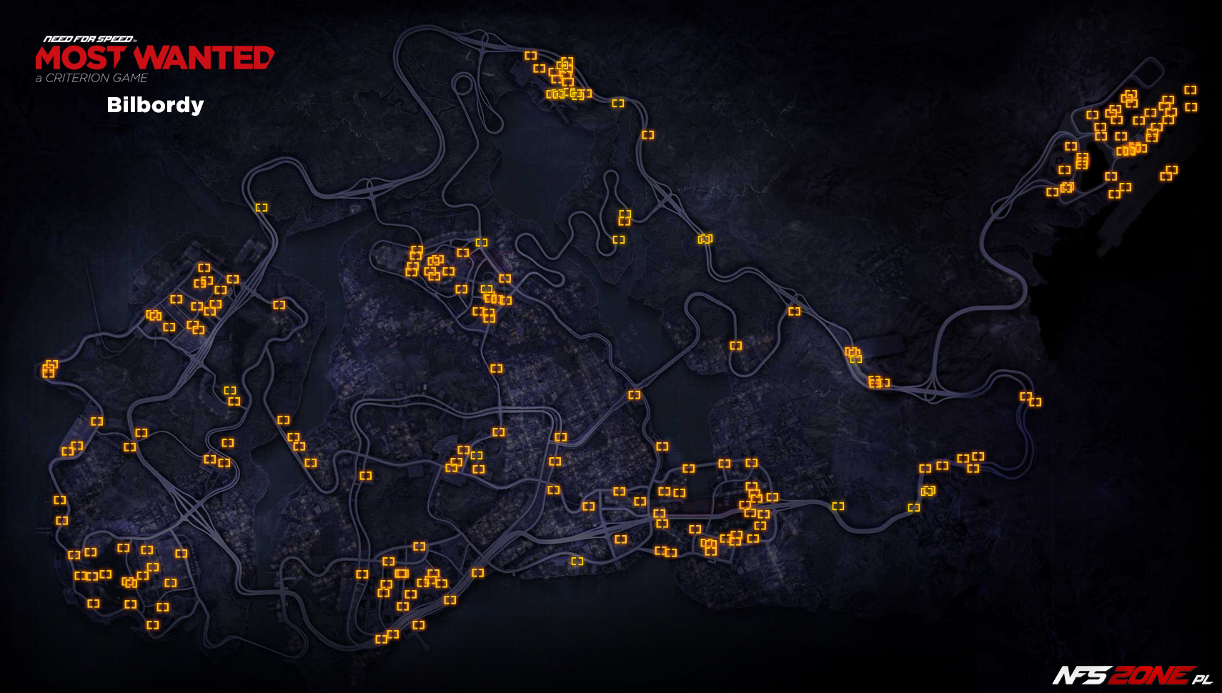 NFS - Need for Speed Most Wanted (2012) - mapa bilbordy Fairhaven - Billboards Map NFS - Need for Speed Most Wanted (2012) - mapa bilbordy Fairhaven - Billboards Map