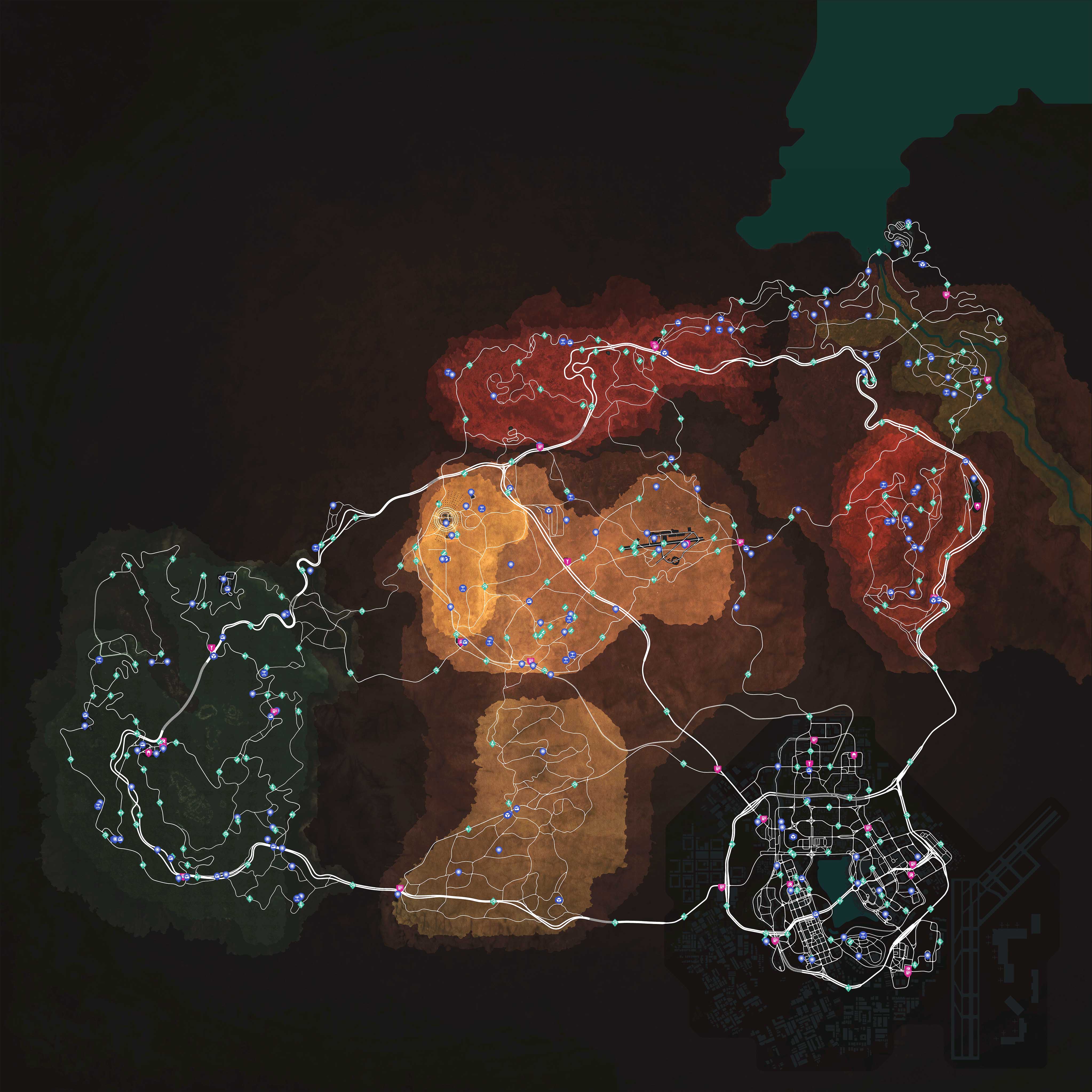 Mapa Fortune Valley - NFS - Need for Speed Payback - Collectibles Bait Crate, Chips, Billboards, Speed Traps, Speed Runs, Jumps, Drift Zones, Derelicts - skrzynie, żetony, bilboardy, fotoradary, próby prędkości, skoki, strefy driftu, wraki Mapa Fortune Valley - NFS - Need for Speed Payback - Collectibles Bait Crate, Chips, Billboards, Speed Traps, Speed Runs, Jumps, Drift Zones, Derelicts - skrzynie, żetony, bilboardy, fotoradary, próby prędkości, skoki, strefy driftu, wraki