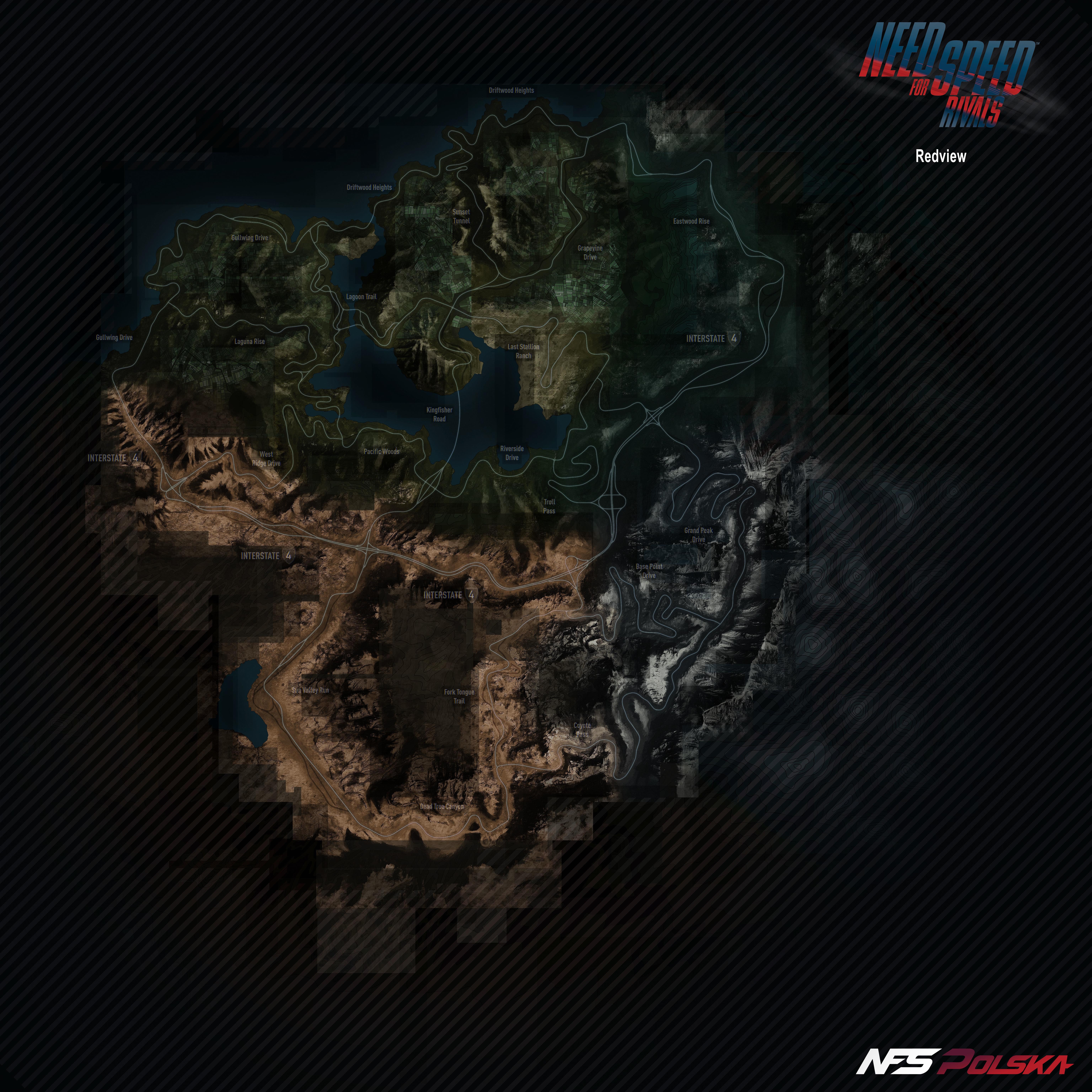 Mapa Redview County - NFS - Need for Speed Rivals Mapa Redview County - NFS - Need for Speed Rivals