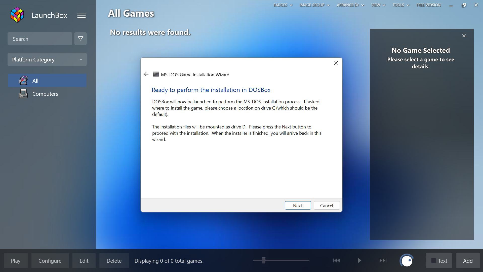 NFS - The Need for Speed - instalacja i uruchamianie DOSBox Launchbox Windows 11