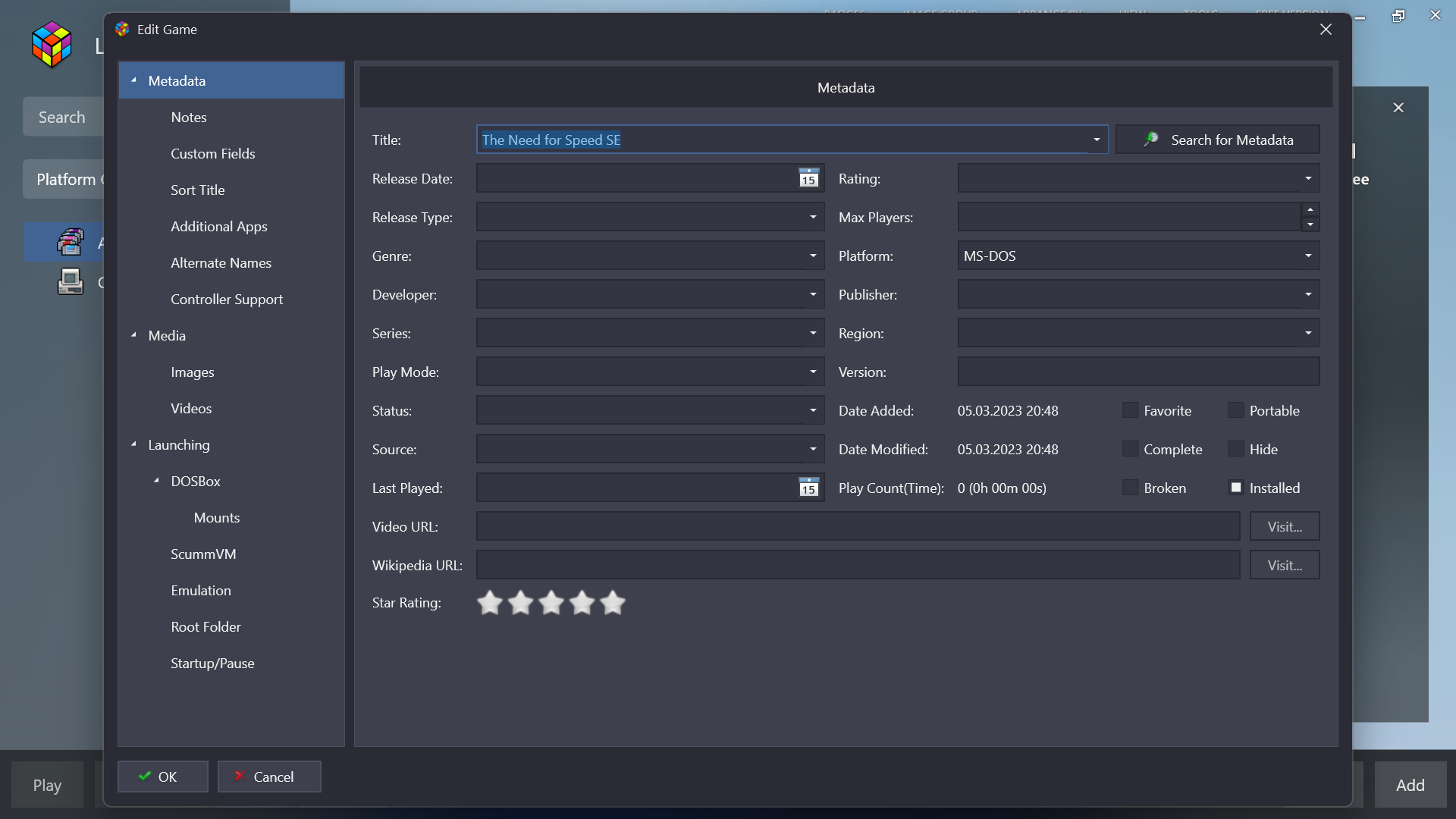NFS - The Need for Speed - instalacja i uruchamianie DOSBox Launchbox Windows 11