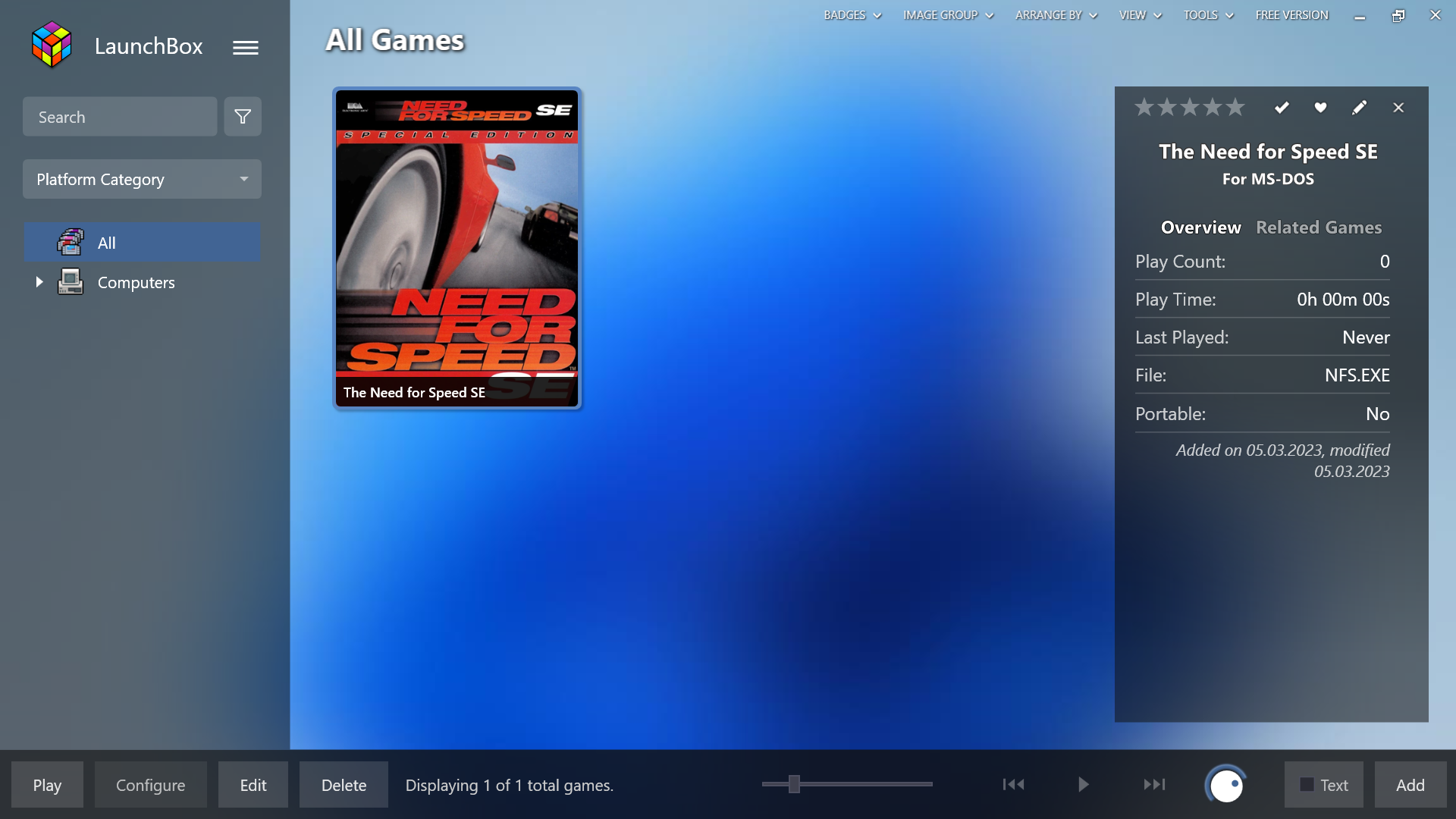 NFS - The Need for Speed - instalacja i uruchamianie DOSBox Launchbox Windows 11