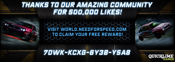NFS - Need for Speed - Need for Speed World 500000 lajków