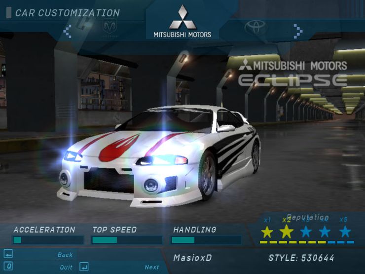 NFSUG1 Mitsubishi Eclipse